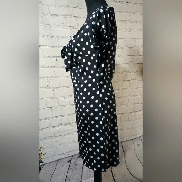 Polka Dot Puff Sleeve Dress - Picture 6 of 12